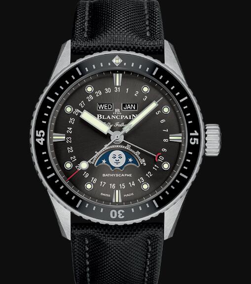 Blancpain Fifty Fathoms Watch Review Bathyscaphe Quantième Complet Phases de Lune Replica Watch 5054 1110 B52A Blancpain Fifty Fathoms Watch Review Bathyscaphe Quantième Complet Phases de Lune Replica Watch 5054 1110 B52A